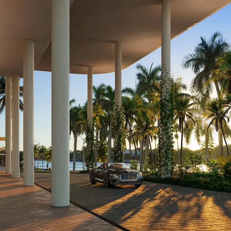 Palm-lined entry drive