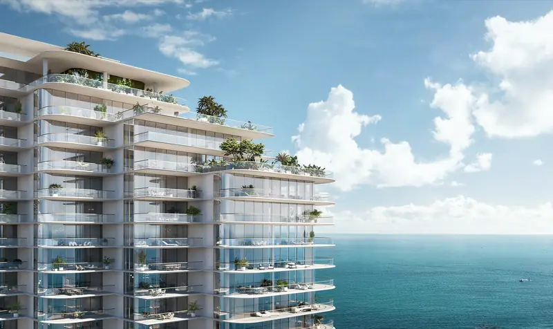 Building elevation with terrace gardens