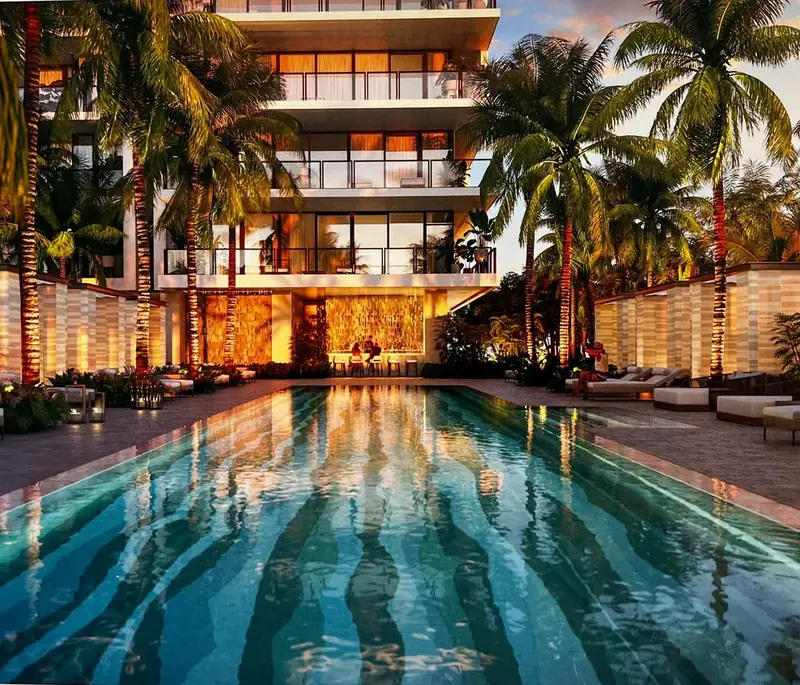 Pool in the evening