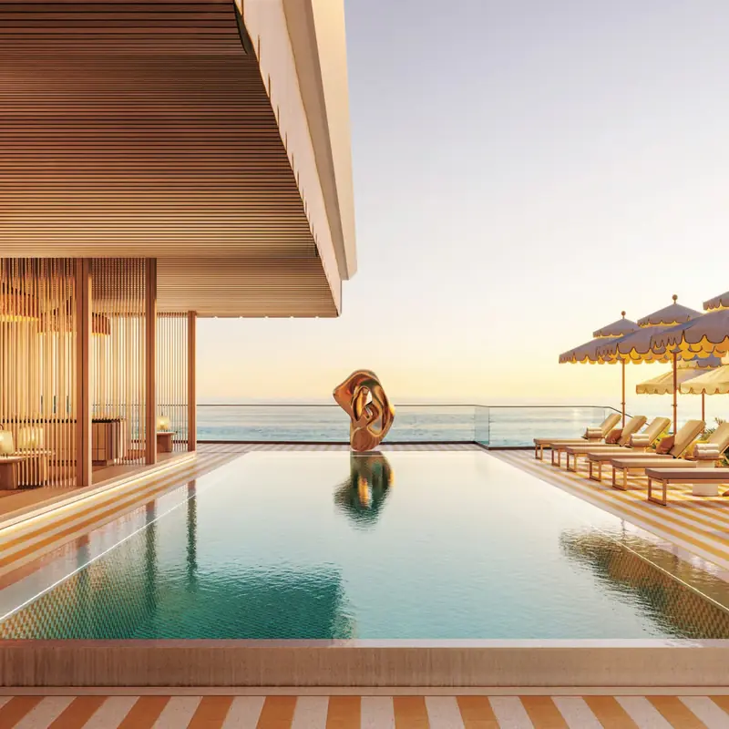 Pool deck overlooking the ocean