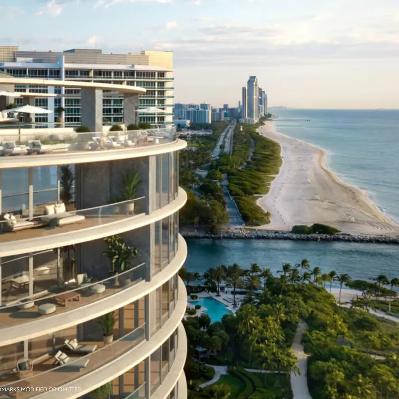 Aerial view north over Haulover Inlet