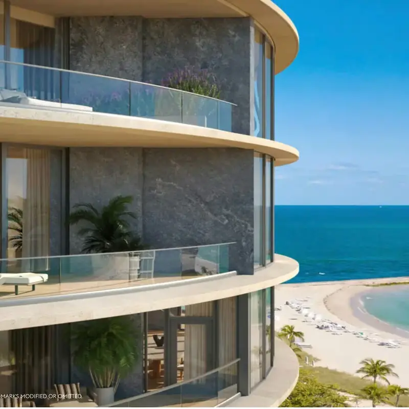 Curved oceanfront balconies
