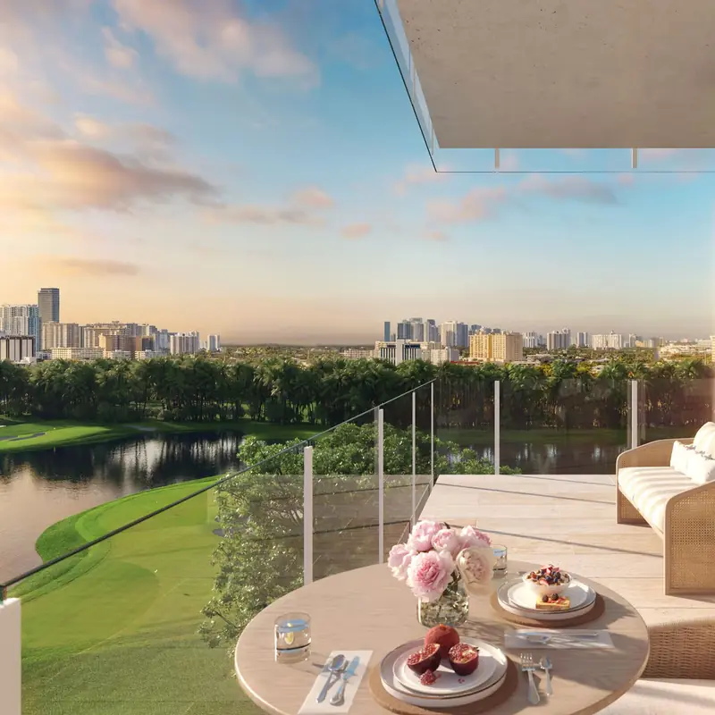 Residence balcony with skyline views